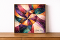 Vibrant geometric composition on display