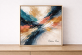 Abstract painting on light sideboard