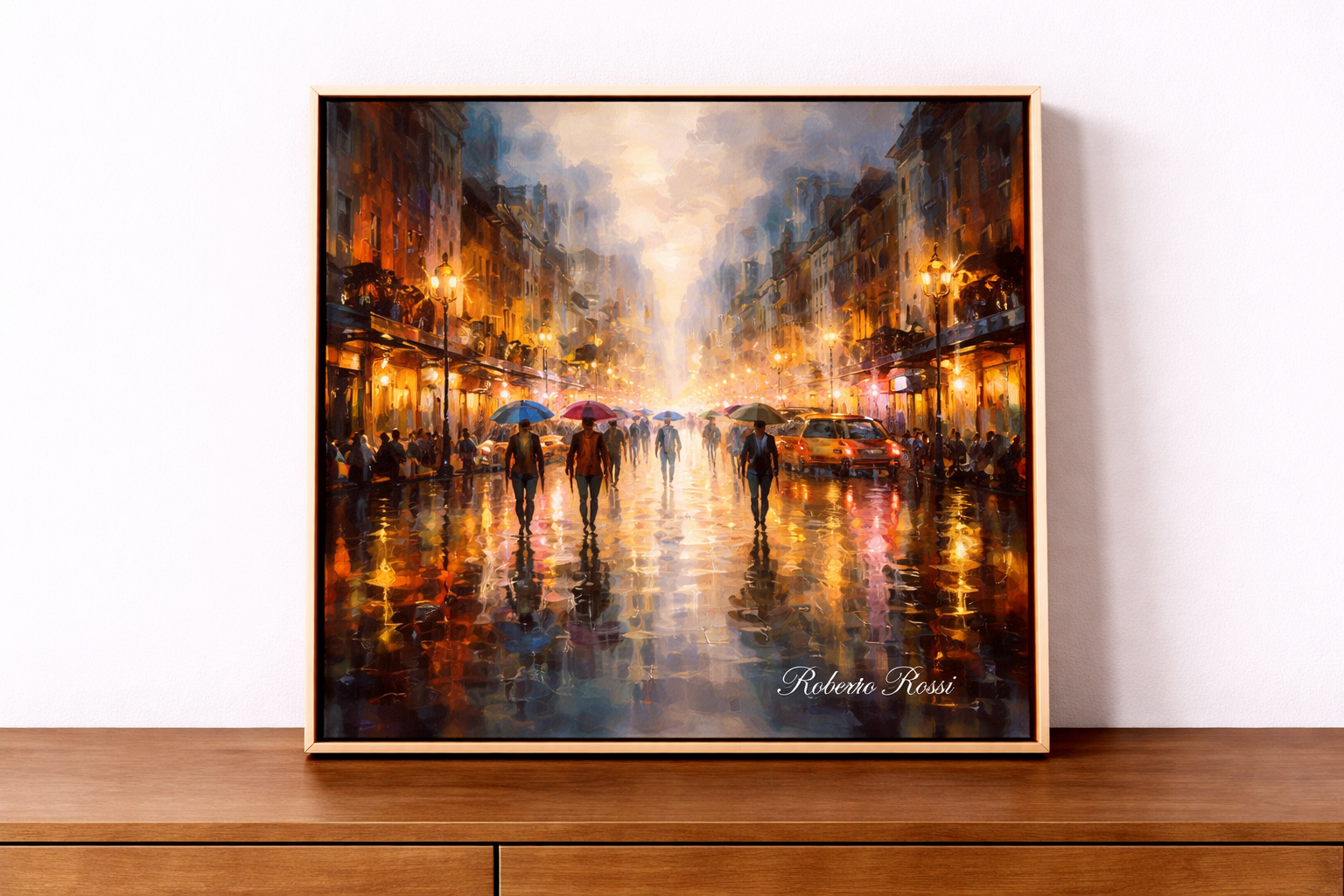 Peinture urbaine sous la pluie