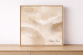 Abstract painting on sideboard with textures